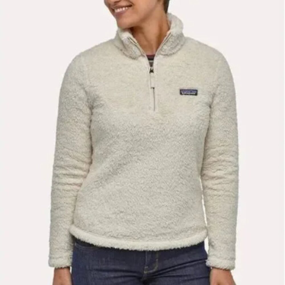 Women Patagonia Los Gatos 1/4 Zip Fleece Sweatshirt in Birch White Size Large